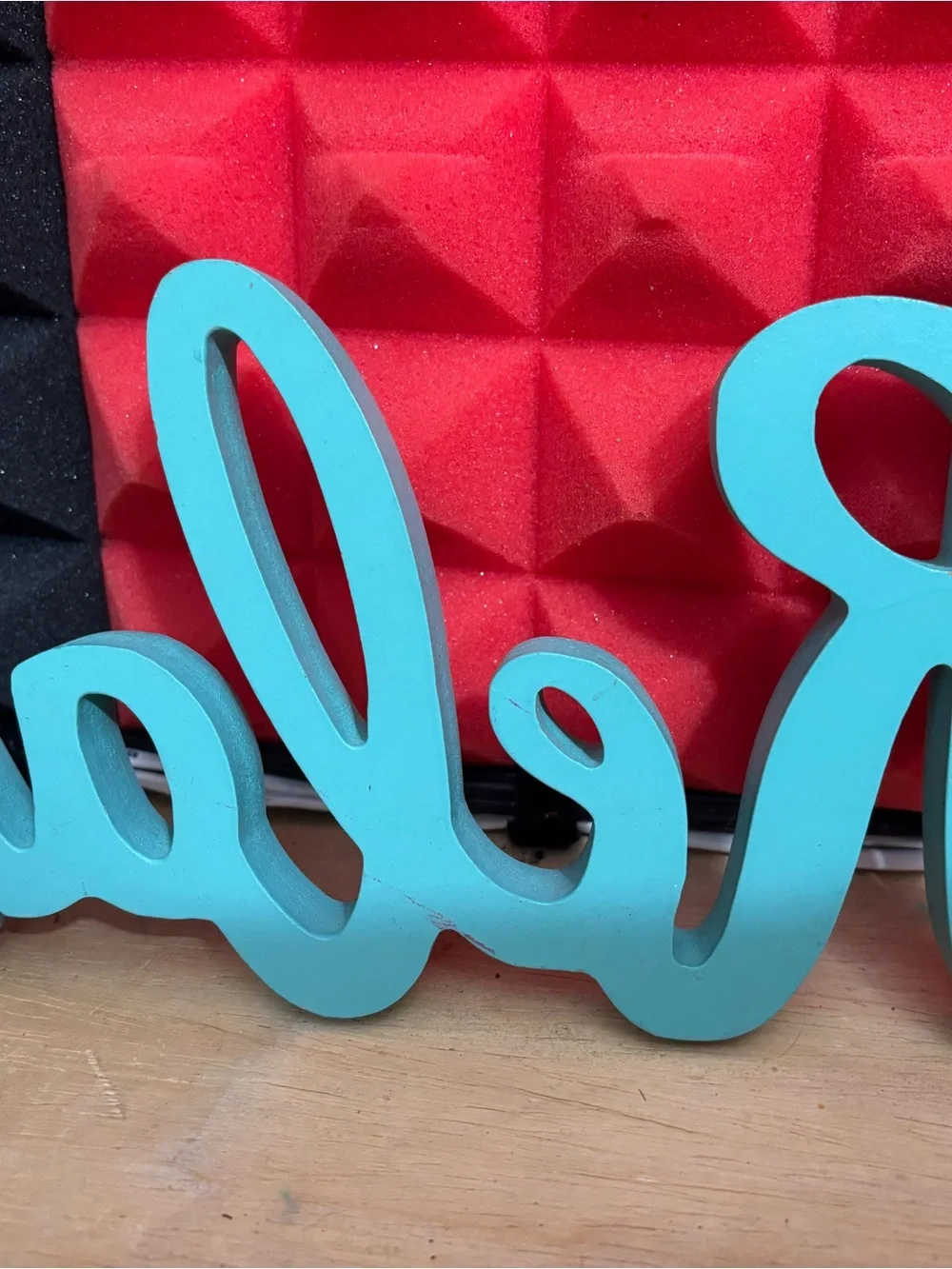 IKEA Turquoise Script 'Relax' Wood Wall decor
